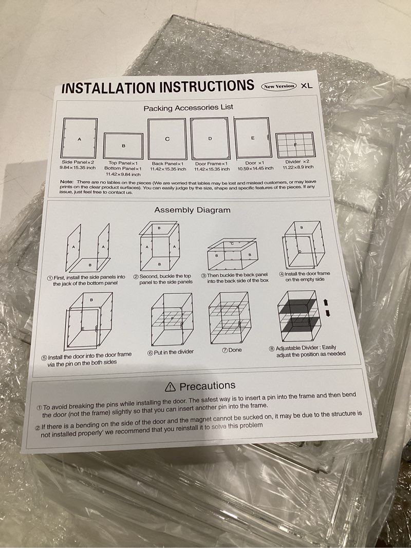 Condition photo showing Good Condition for clear storage box, size unknown