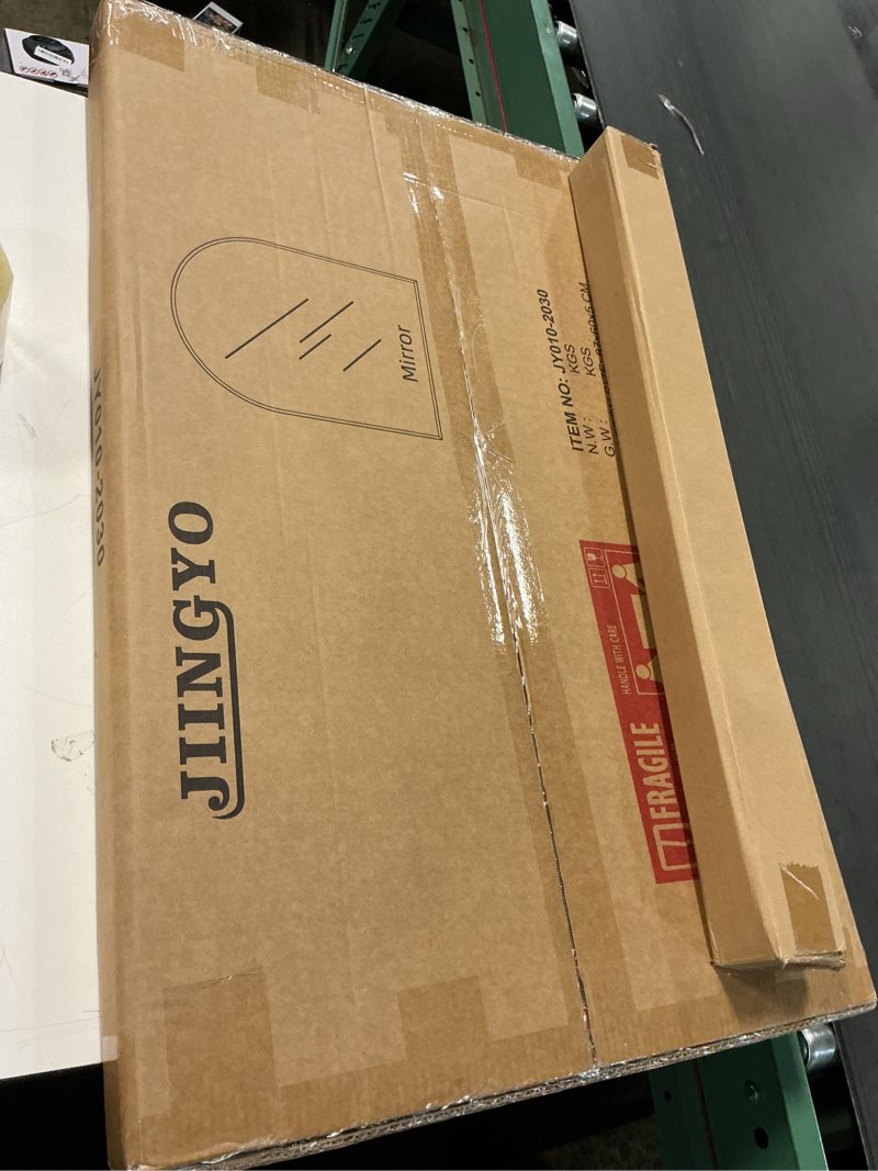 Condition photo showing New/Like New for Frameless Bathroom Mirror, 22"x30" Arched Bathroom Vanity Mirrors for Beveled Edge, Arched Wall Mirror, Decorative Arch Mirrors for Bedroom, Entryway, Living Room 22"L x 30"W