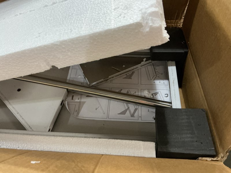 Condition photo showing As Is for treshin stainless steel shelf with 6 hooks 12 x 36 inches, commercial wall mount floating shelving storage pot rack for restaurant, kitchen, home, bar and hotel 12" x 36"