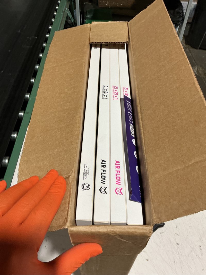 Condition photo showing As Is for amazon basics 14x20x1 air filter, merv 8 ac furnace filters, allergy control, electrostatic, removes dust pollen and lint, 6-pack (actual size: 13.75" x 19.75" x 0.75") 14x20x1 merv 8