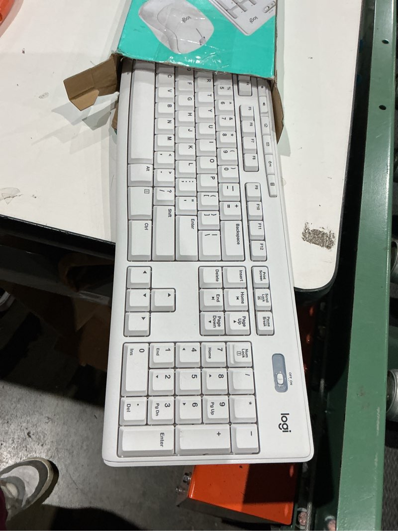 Condition photo showing As Is for logitech mk270 wireless keyboard and mouse combo for windows, 2.4 ghz wireless, compact mouse, 8 multimedia and shortcut keys, 2-year battery life, for pc, laptop - off white