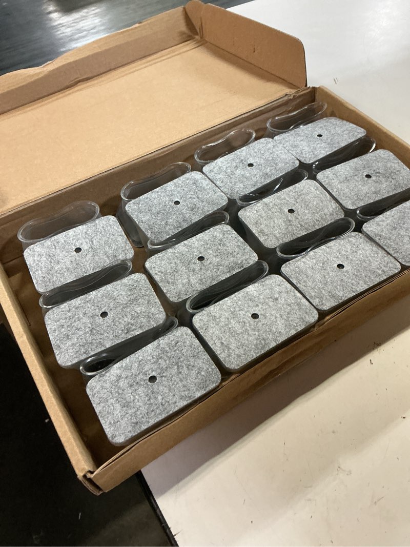 Condition photo showing New/Like New for 24 pcs chair leg floor protectors rectangle, silicone felt furniture leg pads caps covers for hardwood floors, fit l:2" to 2-1/2", w:1" to 1-1/2" clear rectangle xxl