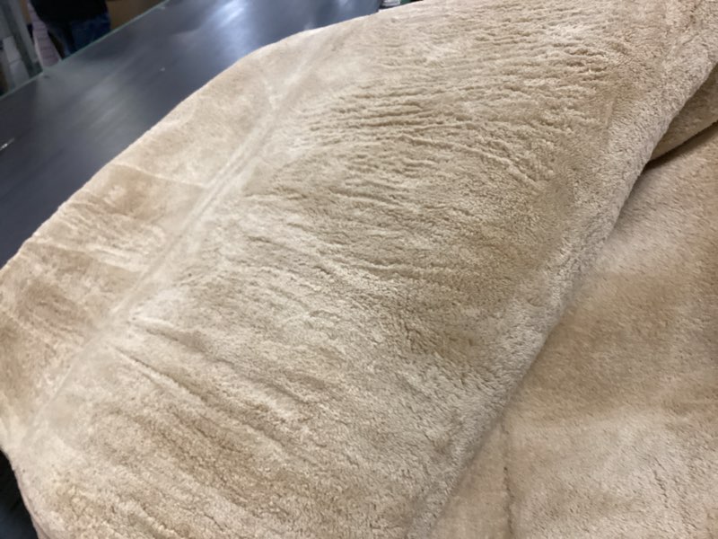 Condition photo showing As Is for large modern area rugs for living room bedroom, 8x10 feet beige ultra soft thickened memory-foam indoor rug, comfy aesthetic solid minimalist carpets for girls boys nursery dorm home decor beige 8x10 feet
