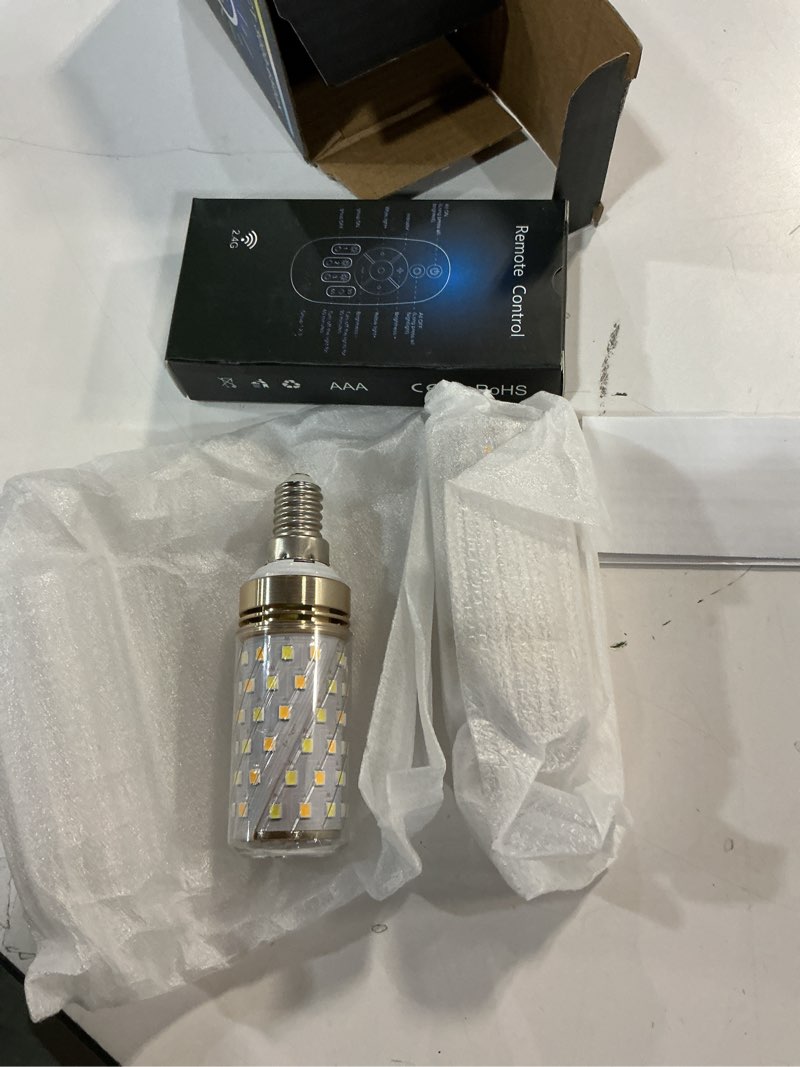Condition photo showing Good Condition for Erkangsm Smart Led Corn Light-Bulb with Remote-Control E14 9W Light Bulbs Adjustable Color Temperature (Warm/Cool) and Brightness, 2 Pack (2 Bulbs + 1 Remote)