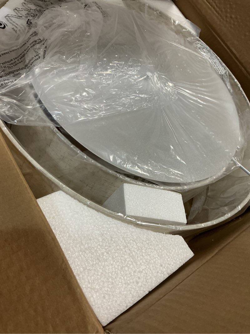 Condition photo showing Good Condition for 3-light drum chandeliers 18 inch fabric pendant light fixture modern dining room light fixture for dining room kitchen bedroom foyer hallway entryway large chandelier