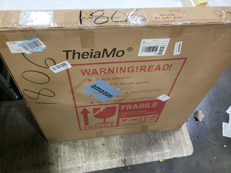 Condition photo showing New/Like New for Round LED Mirror for Bathroom, 32" Circle Frameless Backlit Mirror with Lights, Wall Mounted Vanity Mirror, 3 Colors, Dimmable, Anti-Fog, IP65 Waterproof, Memory Function, UL Listed 32"L x 32"W