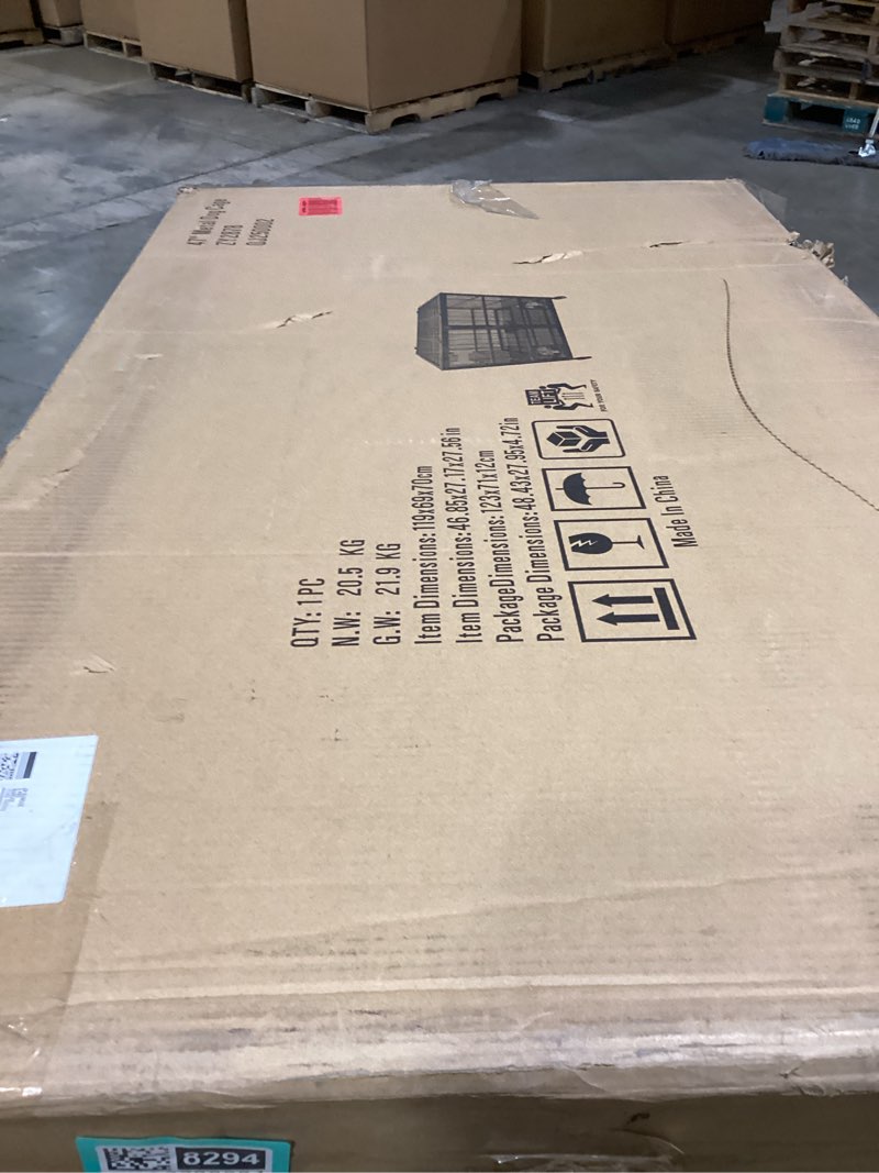 Condition photo showing New/Like New for aboxoo 48/42 inch XL Dog Crate for Large Dog/Double Medium Dogs,Heavy Duty Metal Dog Cages,All Metal Open Top,Dog Kennel Indoor with Wheels,Floor Grid, Tray, Divider and Feeding Bowl