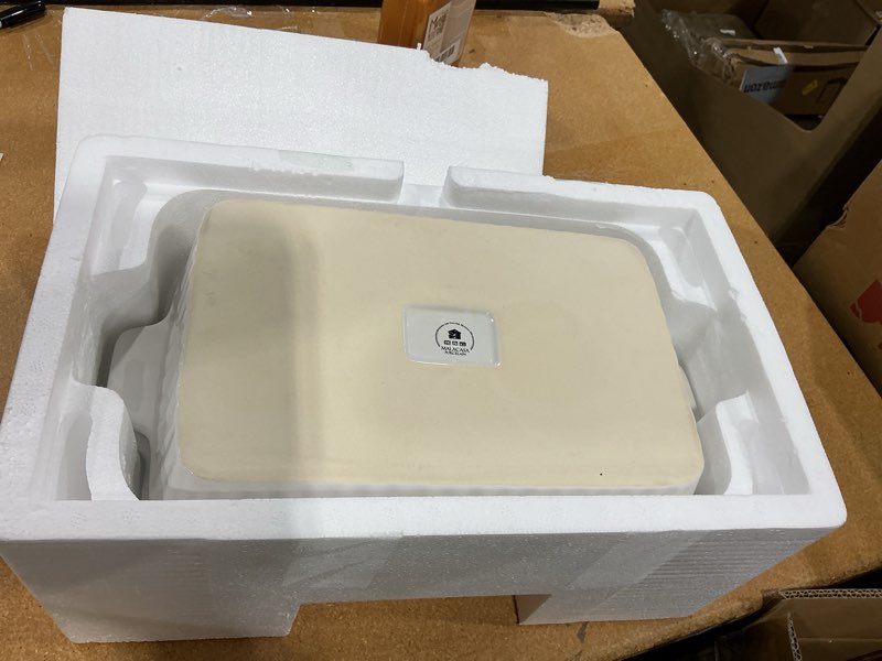 Condition photo showing New/Like New for malacasa casserole dishes for oven, porcelain baking dishes, ceramic bakeware sets of 4, rectangular lasagna pans deep with handles for baking cake kitchen, white (9.4"/11.1"/12.2"/14.7"), series white set of 4-rectangular