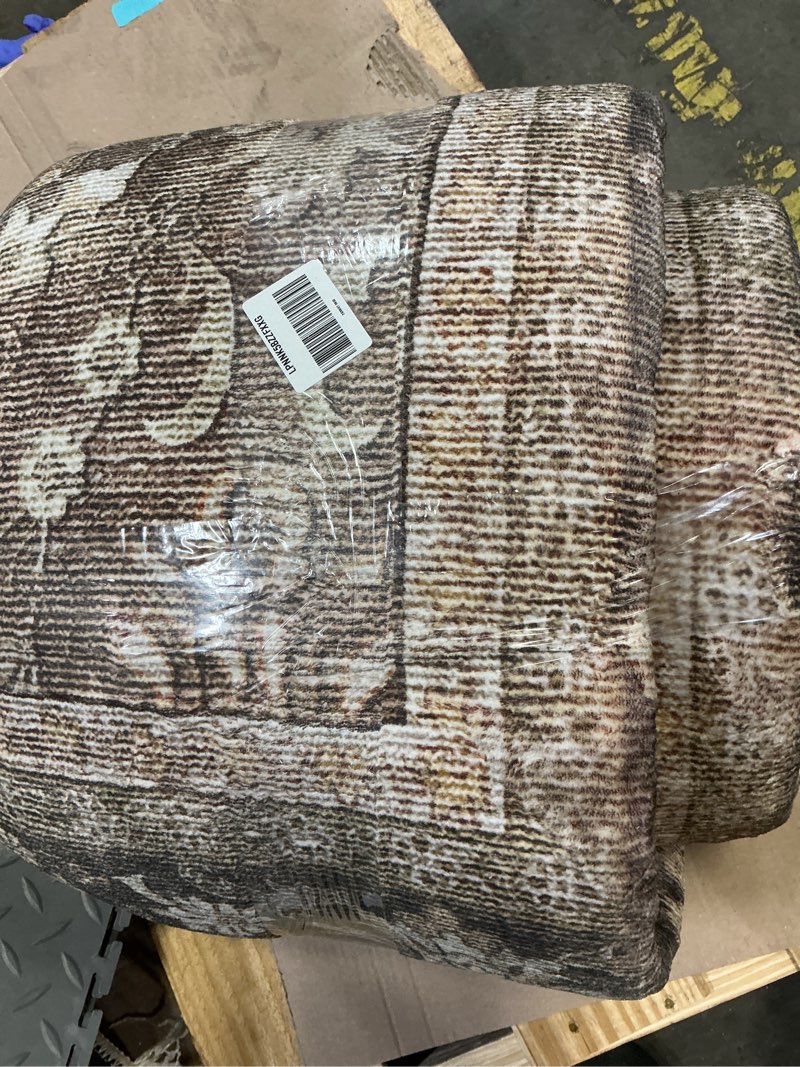 Condition photo showing As Is for Loloi Layla Collection LAY-03 Olive/Charcoal 9'-0" x 12'-0" .13" Thick Area Rug, Soft, Durable, Vintage Inspired, Distressed, Low Pile, Non-Shedding, Easy Clean, Printed, Living Room Rug 9' x 12' (Rectangular) Olive / Charcoal