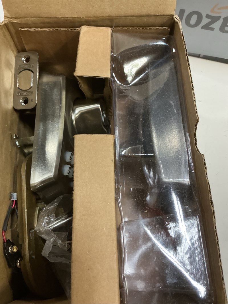 Condition photo showing As Is for Schlage BE365 V CAM 619 Camelot Keypad Deadbolt, Electronic Keyless Entry Lock, Satin Nickel Satin Nickel Camelot Camelot