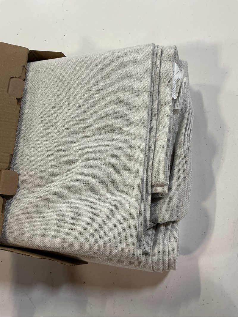 Condition photo showing New/Like New for miulee 100% blackout linen curtains for bedroom 52x94 inches ivory | room darkening, light blocking, thermal insulated, grommet top, linen textured, window curtains for living room, 2 panels ivory 52"w x 94"l (pack of 2) 2