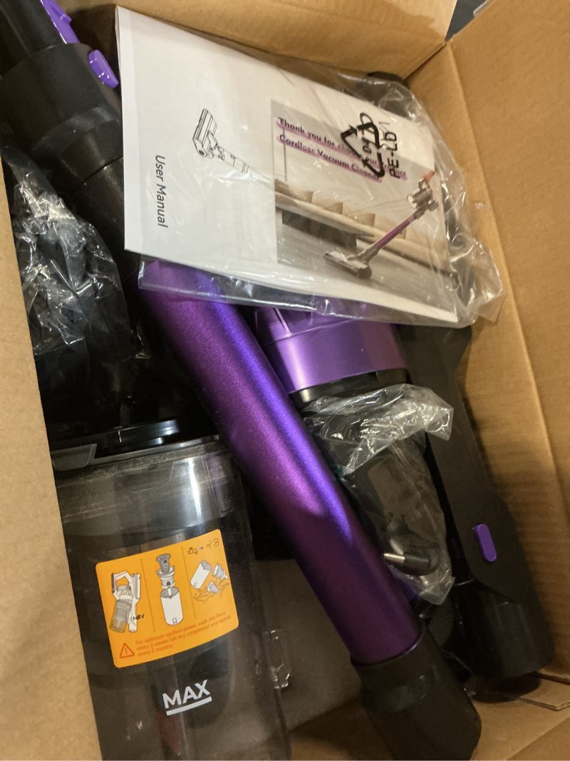 Condition photo showing As Is for cordless vacuum cleaner for home, 580w/48kpa powerful suction, 65 min runtime, lightweight stick vacuum with touch screen & wall mount, handheld vacuum for pet hair, carpet & hard floors