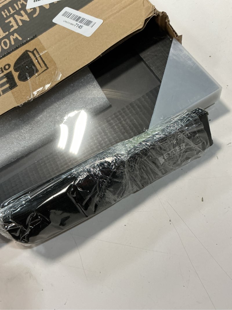 Condition photo showing New/Like New for magnetic wall chalkboard, large size 18" x 24", rustic wood frame, chalkboard sign, vertical or horizontal wall mount, includes chalk and eraser, by better office products (solid black)