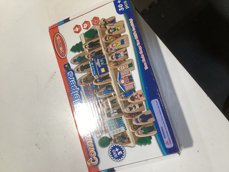 Condition photo showing New/Like New for atoylink 36pcs wooden community helpers pretend play toys for kids 3 4 5 6 year old, wooden people figures blocks occupations dress up toddlers preschool learning toys boys girls birthday gifts