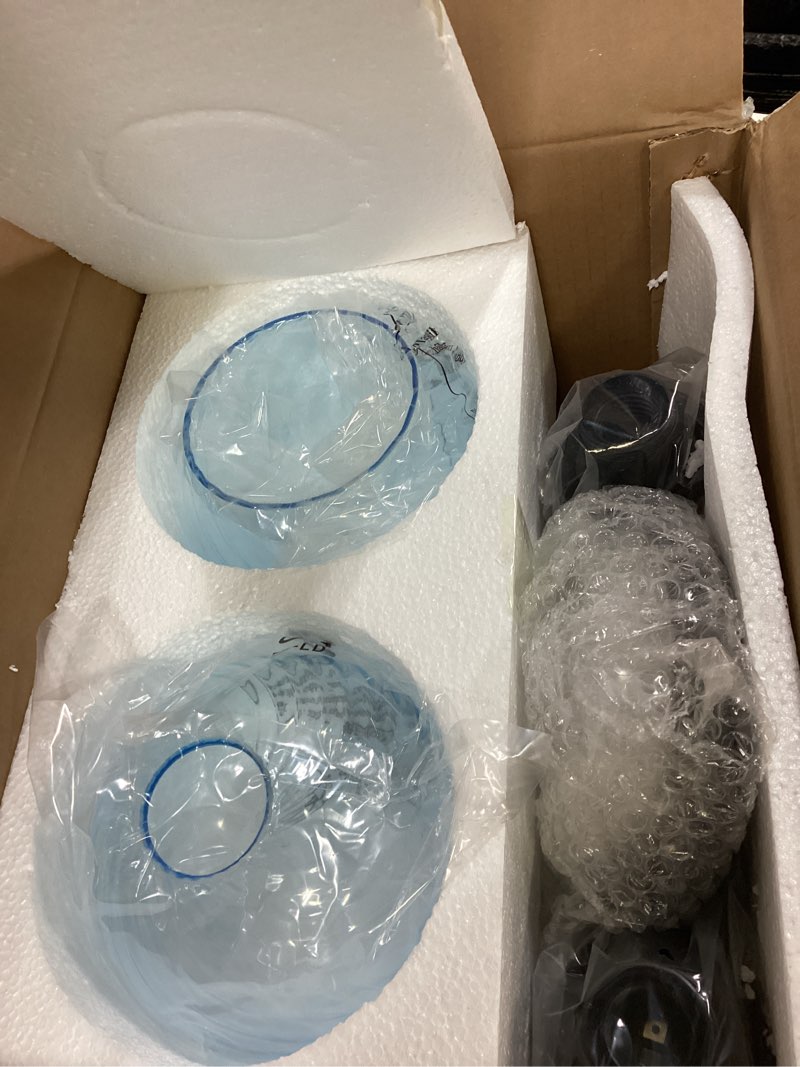 Condition photo showing Good Condition for melucee 15 inch 2 light bathroom wall lights with blue striped swirl glass shade, black bathroom lights over mirror vanity lighting fixtures wall lamp for bathroom, living room, hallway blue-black 2 lights