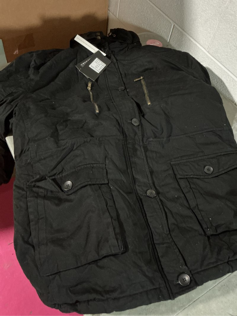 Condition photo showing Good Condition for soularge women's winter plus size thickened cotton coat with detachable hood