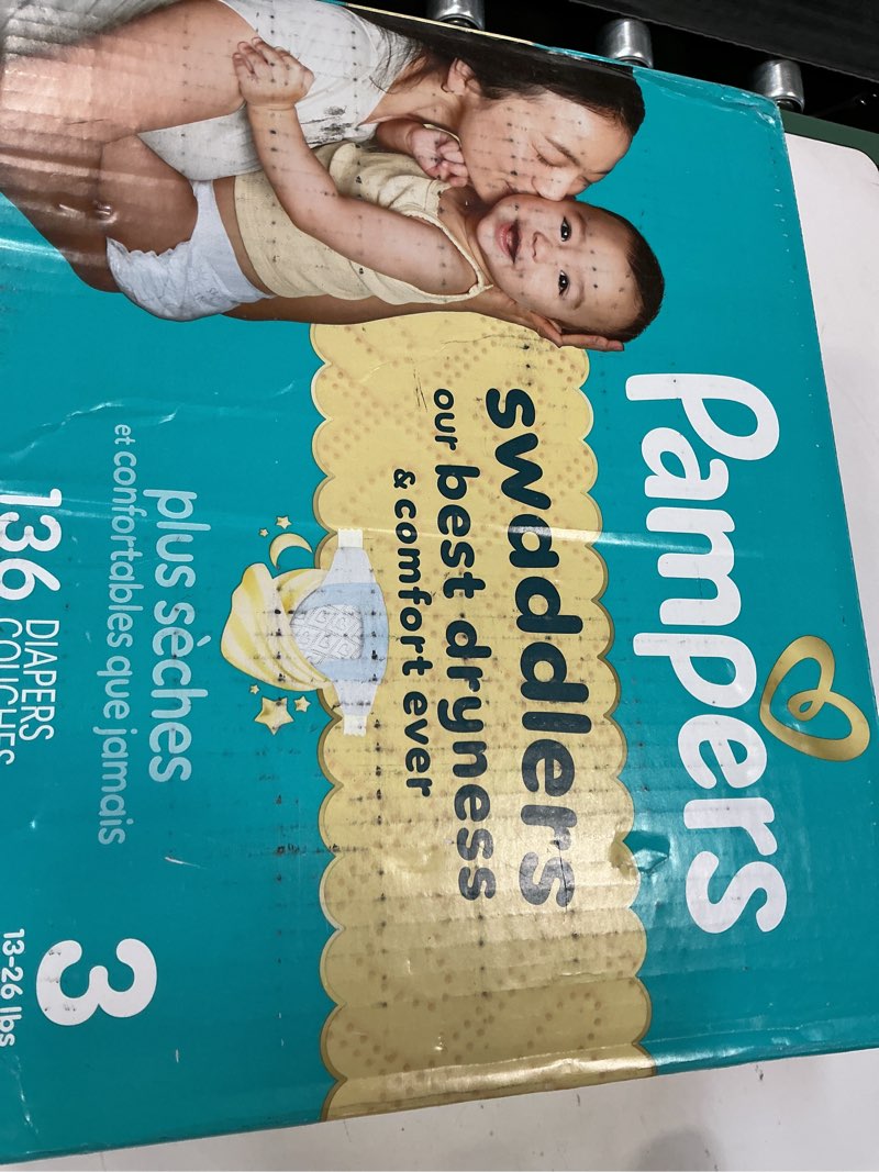 Condition photo showing New/Like New for Pampers Swaddlers Diapers, Size 3 (13-26 lbs), 168 Count, Absorbent, Keeps Baby Dry and Comfortable, Skin Safe Disposable Baby Diaper (Packaging May Vary)