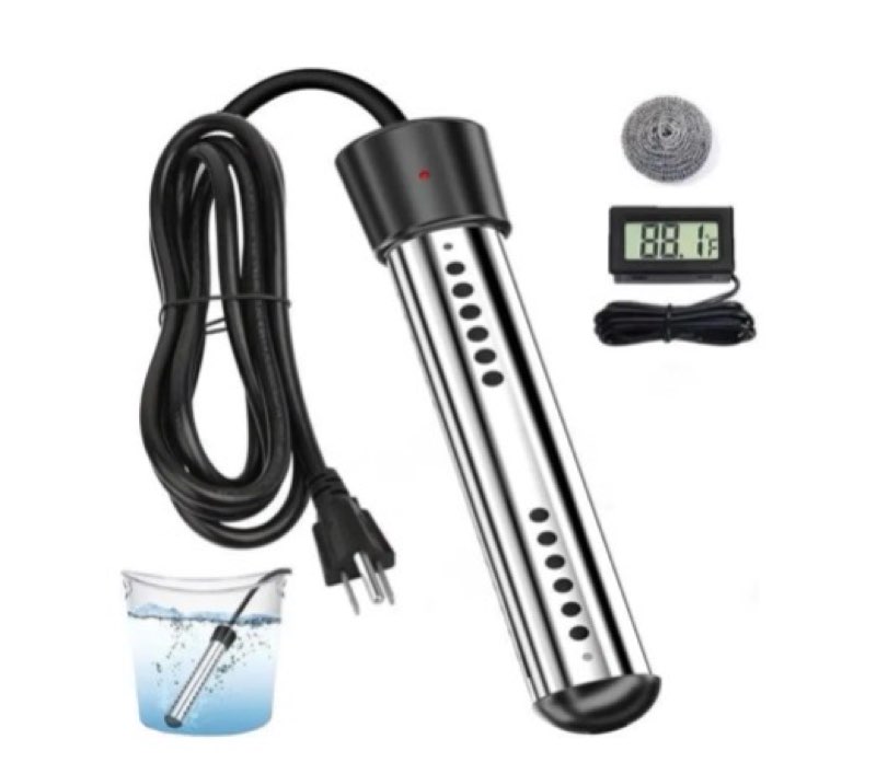 AISPAMA Immersion Water Heater for Bathtub.Pool Water Heater.Inflatable Hot Tub Heater with Stainles
