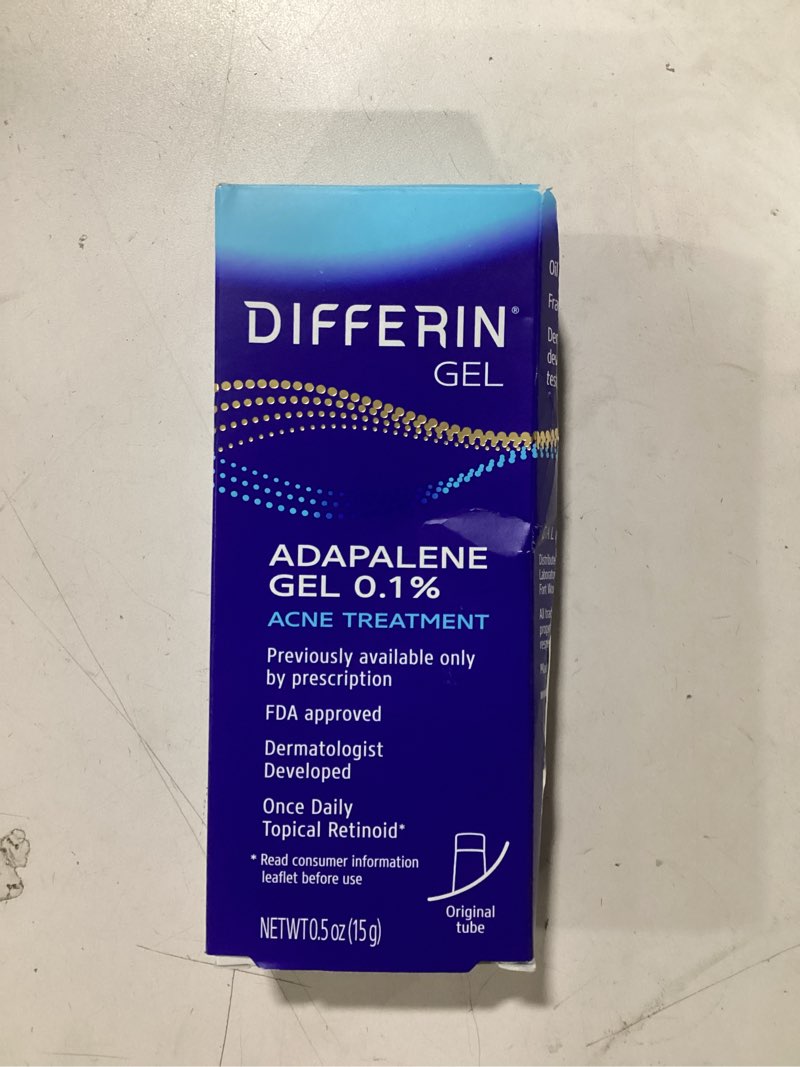 Differin Acne Treatment Gel, 30 Day Supply, Retinoid Treatment for Face with 0.1% Adapalene, Gentle 