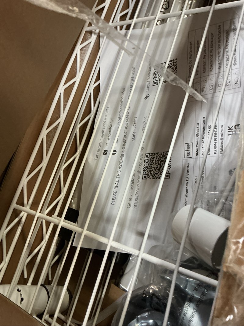 Condition photo showing Good Condition for BATHWA Heavy Duty Garment Rack on Wheels, Rolling Clothes Racks for hanging clothes, Modern Closet Wardrobe Clothing Rack with 8 Side Hangers, White 47.2"W x 17.7"D x 80.7"H White