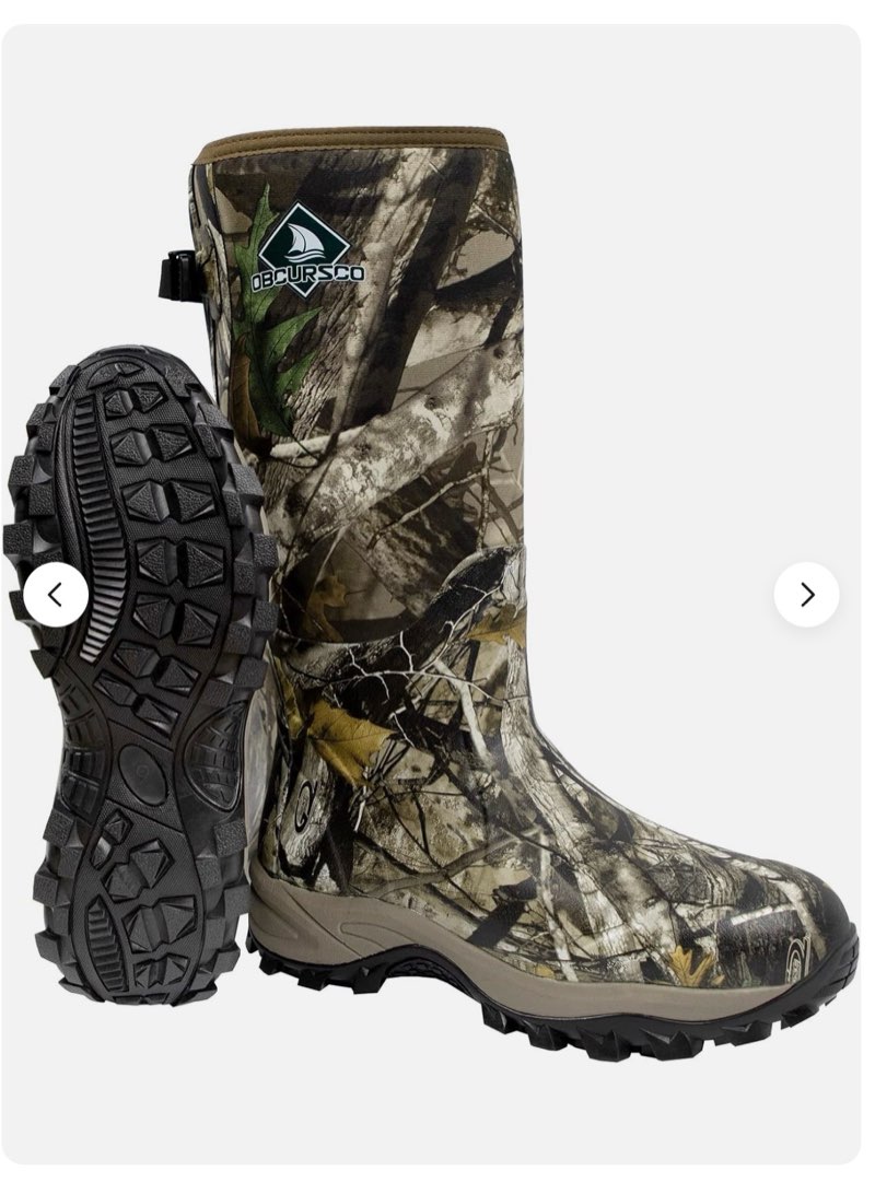 Obcursco Hunting Boots for Men, Waterproof Insulated 6mm Neoprene 11, Camp