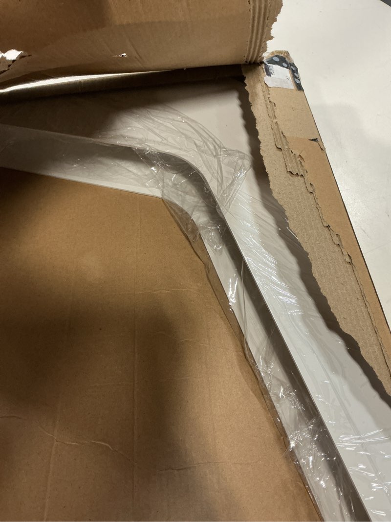 Condition photo showing As Is for blulu one pair heavy duty commercial bracket, countertop support bracket, steel mounting reversible holder workstation industrial support holder for shelves desks (15" x 21",white) 15" x 21" white 2