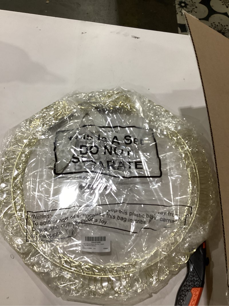 Condition photo showing New/Like New for 2 Pcs Christmas Photo Holder Display 17" Metal Wreath Xmas Card Holder Display Wall Hanging Decoration with Bow Wire Loop for Greeting Card Picture Insert Holiday Wall Decor(Golden)