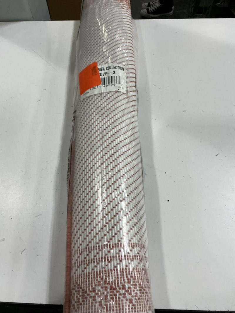 Condition photo showing Good Condition for jonathan y diamond border indoor outdoor area rug 3x5 orange/cream, lucia classic for backyard, patio, porch, easy-cleaning, high traffic, pet-friendly, non-shedding (smb207e-3) orange/cream 2'11" x 5' (rectangular)