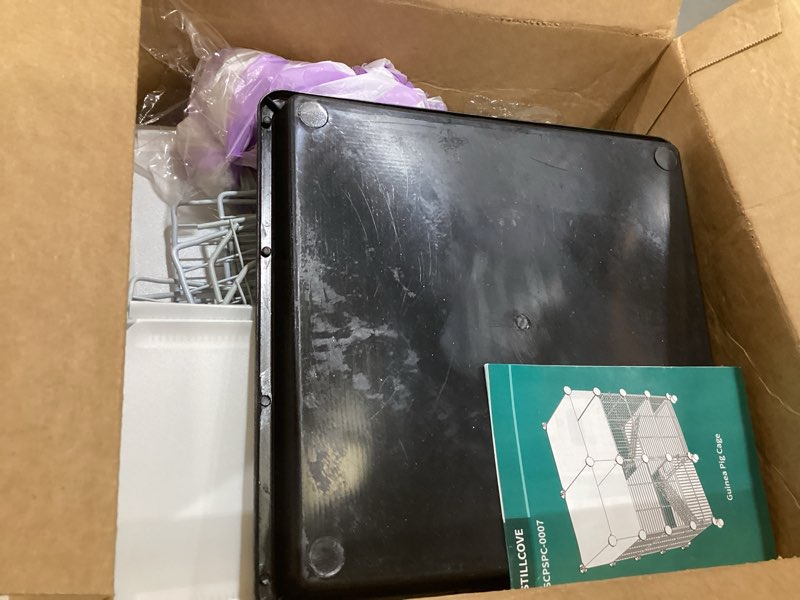 Condition photo showing As Is for stillcove c&c guinea pig cages indoor on wheels, 3 tier ferret cage small animal hideout house with drawer & removable tray, pet playpen fence for 1-3 hamster rat chinchilla hedgehog 29.5"l x 19.7"w x 29.5"h