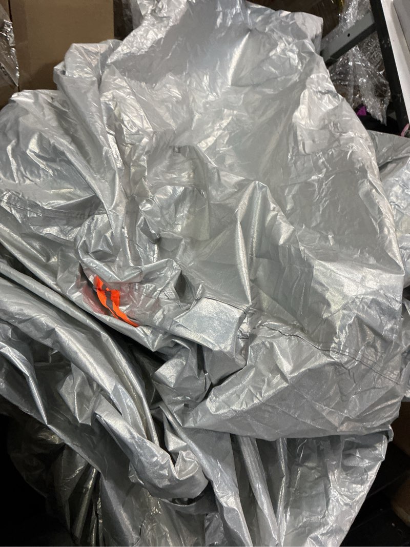 Condition photo showing As Is for (Similar)  Kayme 6 Layers Car Cover Waterproof All Weather for Automobiles, Outdoor Full Cover Rain Sun UV Protection with Zipper Cotton, Size A2 3XL Universal Fit for Sedan (186-193 inch) A2 3XL Fit Sedan-Length (186\" To 193\") Aluminum-Silver