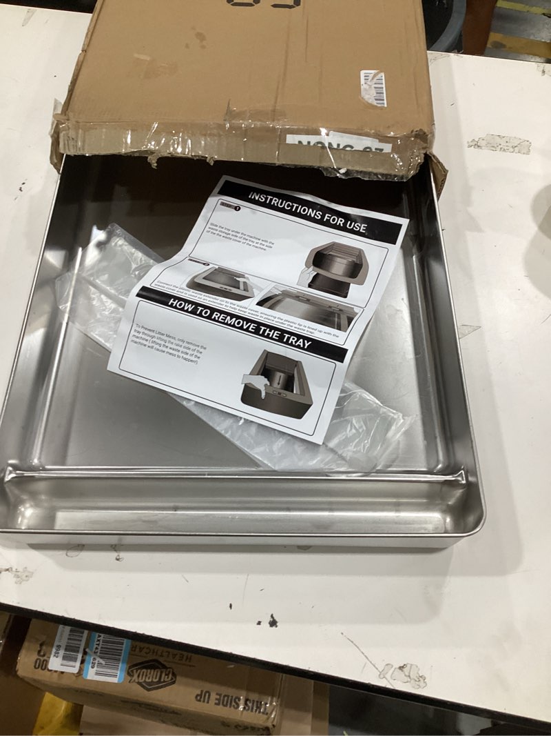 Condition photo showing As Is for shuresafe spt094 dt series deal tray 10" width x 15" depth x 1-1/2" height sliding type steel
