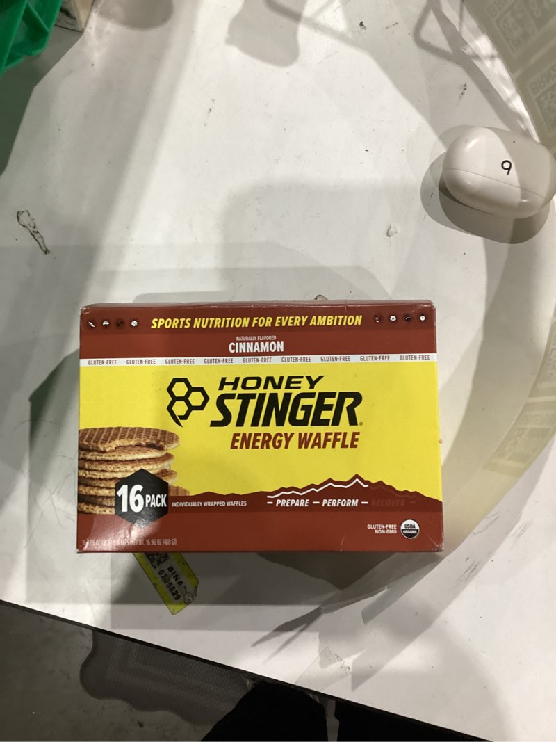 Condition photo showing New/Like New for Honey Stinger Organic Gluten Free Cinnamon Waffle, Energy Stroopwafel for Exercise, Endurance and Performance, Sports Nutrition for Home & Gym, Pre and Post Workout, Box of 16 Waffles, 16.96 Ounces Cinnamon 16 Count