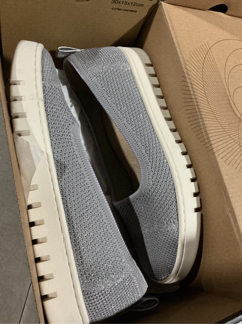 Condition photo showing As Is for vionic womens uptown skimmer knit ballet flat light grey 7.5 m