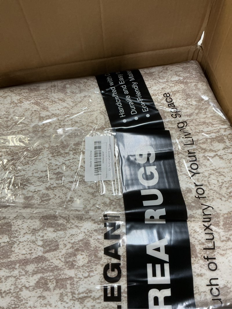 Condition photo showing New/Like New for Soalmost 9x12 Area Rugs for Living Room, Non Slip Machine Washable Vintage Rugs, Low Pile Lightweigh