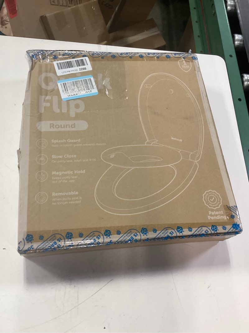 Condition photo showing New/Like New for quick flip toilet seat with built-in potty & splash guard for toddler training, slow close - jool baby (round)