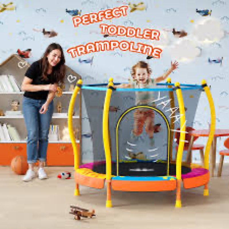 Happin® 55'' Toddler Trampoline Indoor & Outdoor, Classic 5FT Recreational Kids Trampoline Indoor Ag