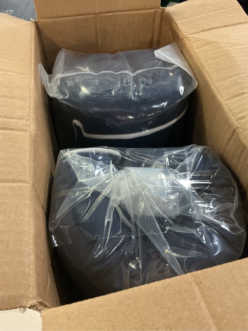 Condition photo showing New/Like New for harborest outdoor chair cushions set of 2, tufted patio chair cushions with ties, square corner outdoor cushions for patio furniture, lawn chairs, wicker chairs, 19" x 19" x 5", navy navy 19"x19"x5"