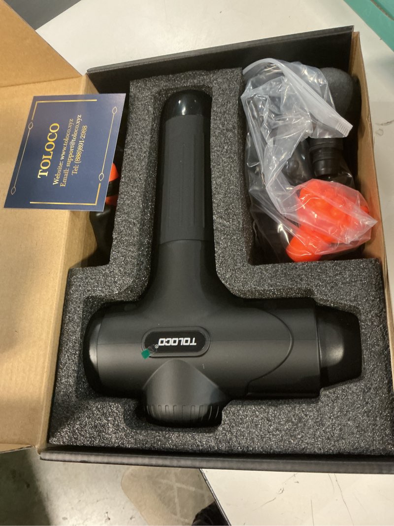 Condition photo showing Good Condition for TOLOCO Massage Gun Deep Tissue, Percussion Massage Gun with 10 Replacement Heads, Super Quiet Portable Electric Massager for Athletes, Relax, Black