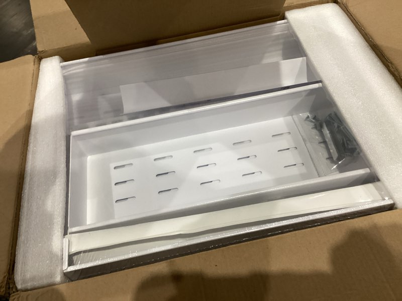 Condition photo showing New/Like New for realinn expandable under sink organizers and storage, 2 tier under cabinet organizer, heights adjustable pull out rack for kitchen bathroom laundry, white, 2 pack 2 pack white