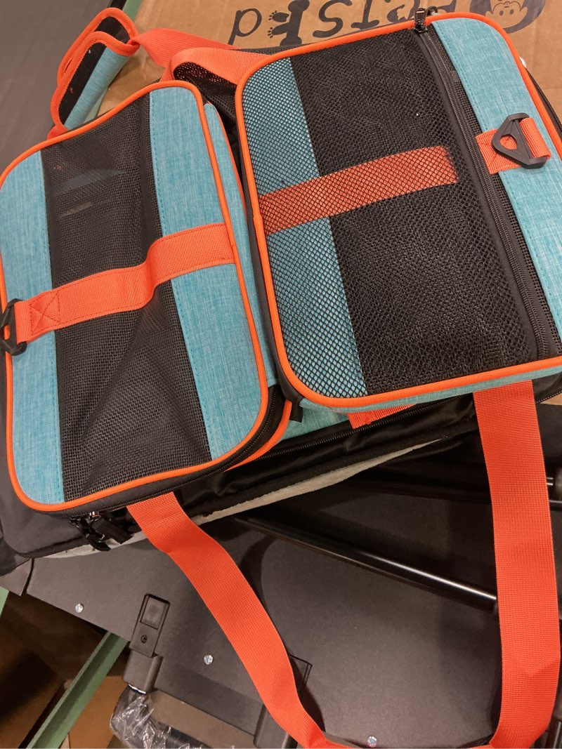 Condition photo showing As Is for petskd top-expandable pet carrier with wheels 19x13x9 inches southwest allegiant airlines approved, soft-sided carrier for small dog under 15 lbs and large cat under 20 lbs