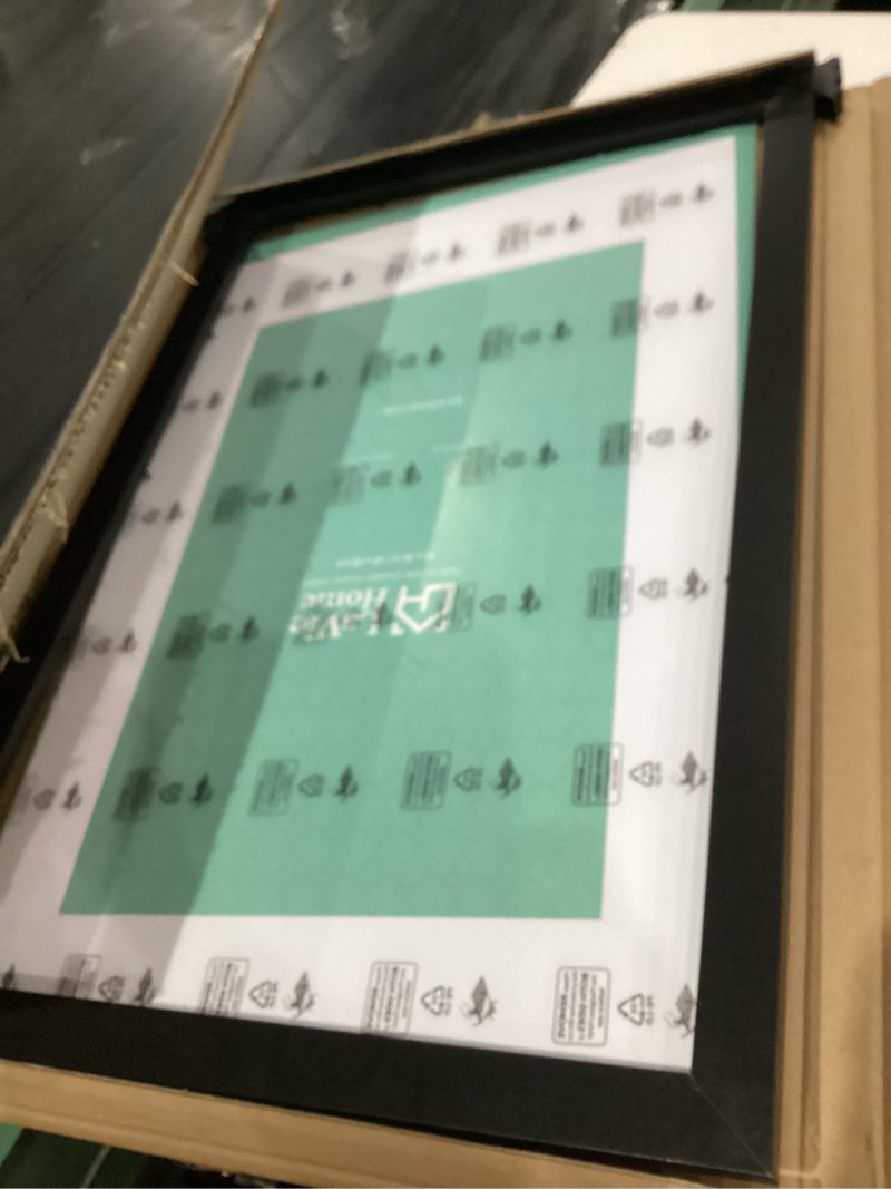 Condition photo showing As Is for LaVie Home 16 x 24 Picture Frame Black Poster Frame,Display Pictures 12x18 with Mat or 16x24 Without Mat, Stable and Sturdy Frame and Polished Plexiglass, Suitable for wall decoration?1 Pack? 16x24 Black