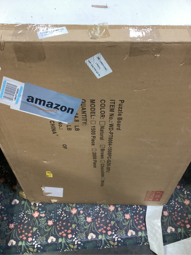 Condition photo showing New/Like New for Puzzle Table 1500 Pieces Wooden Puzzle Board with Legs, 34.3”x 26.5” Jigsaw Board with 4 Drawers and Cover, Foldable Leg Jigsaw Table for Adults Red Brown 1500 Pieces Red Brown