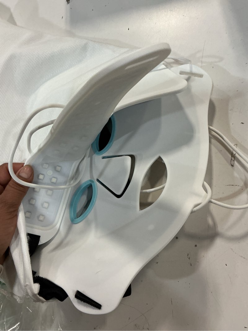 Condition photo showing As Is for led light therapy face & neck mask - facial skin care device - 7 colors red & blue - rejuvenation, anti-aging product for wrinkles