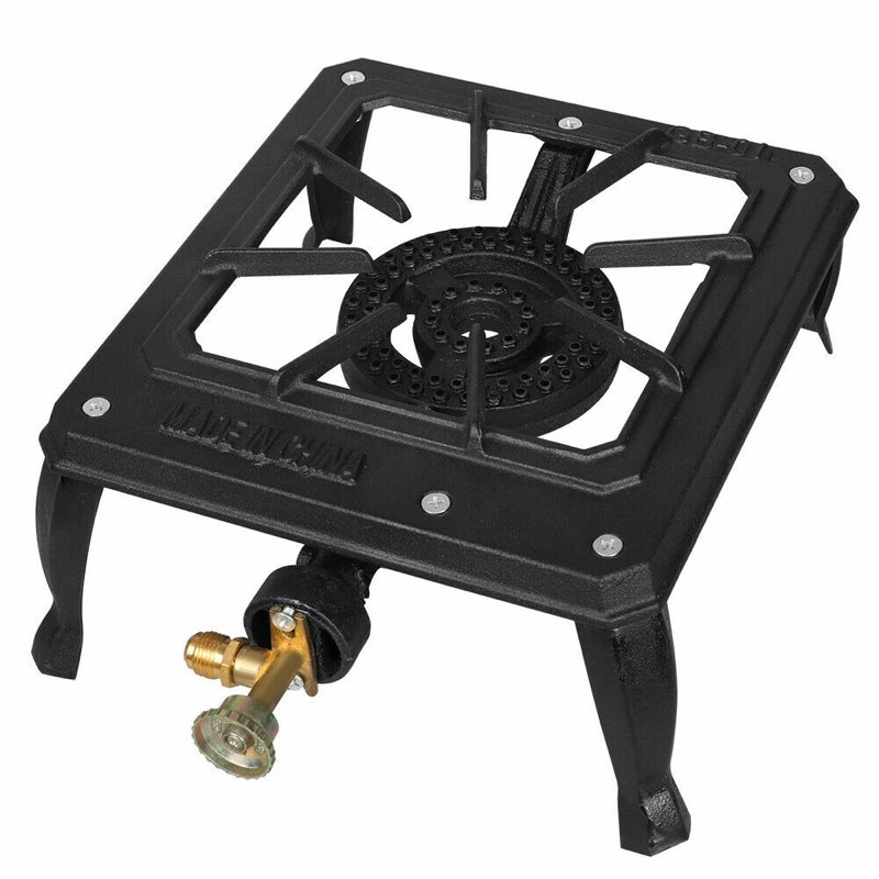 portable single burner cast iron propane lpg gas stove outdoor camping cooker us