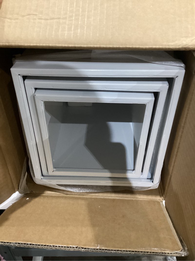 Condition photo showing New/Like New for 3Pcs Square Pedestal Stands for Party, Metal Display Plinth Pillars for Wedding Ceremony Birthday Party Art Decor--23.6*10.2''(L), 21.7*9.4''(M), 19.7*8.7''(S) Square-3PC