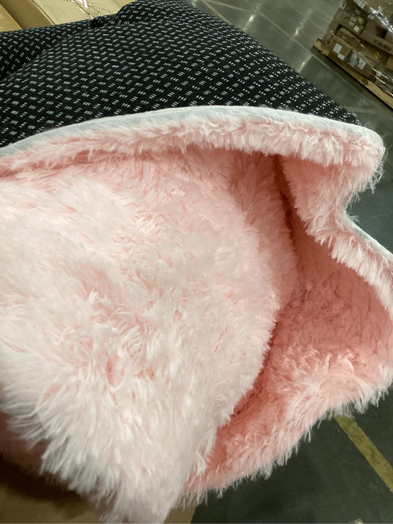 pink fluffy 4x6 area rugs for bedroom girls, plush washable carpet | area rug for kids room, nursery, dorm room, non slip shaggy floor carpet