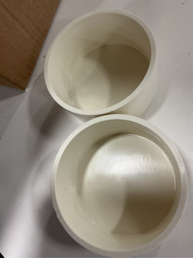 Condition photo showing As Is for 20 Pack 1/2 inches PVC Pipe End Cap Fitting, Schedule 40 Furniture Grade PVC Pipe End Cap Plug Adapter, White 1/2 inches PVC Pipe Plug Socket Fittings for Build PVC Furniture DIY Garden Shelf