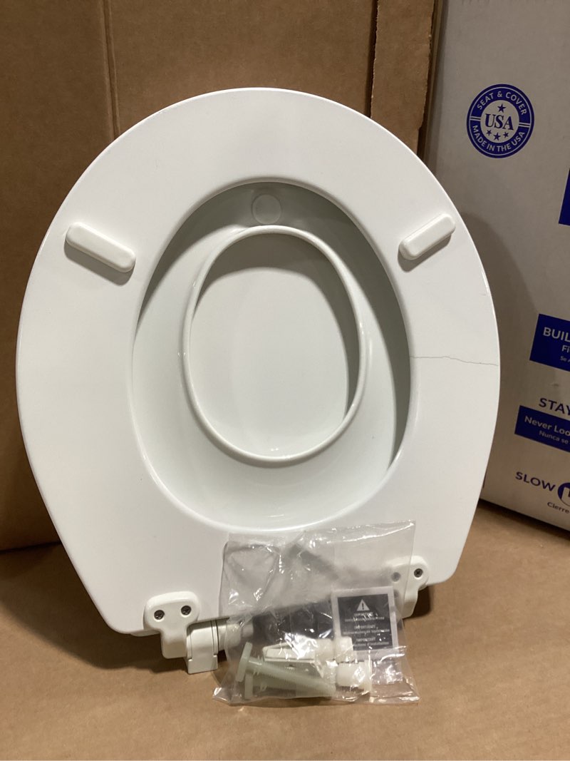 Mayfair by Bemis NextStep2 Wood White Round Soft Close Toilet Seat