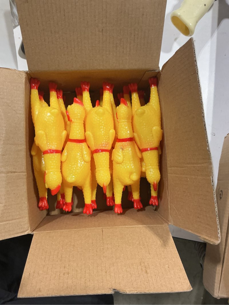 Condition photo showing Good Condition for zddaoole 20 pcs rubber chicken,screaming chicken,squeeze chicken,yellow rubber squawking dog toys,prank novelty noise toy 20 pcs small