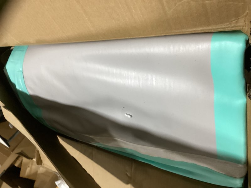 Condition photo showing As Is for AKSPORT Gymnastics Air Mat Tumble Track Tumbling Mat Inflatable Floor Mats with Air Pump for Home Use/Tumble/Gym/Training/Cheerleading/Parkour/Beach/Park/Water Mint Green 20ftx3.3ftx8inch